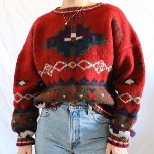 Vintage Aztec Chunky L.L Bean Sweater